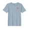 BYFT Threads Medium Baby Blue Polycotton T-Shirt - Christmas "Merry Christmas with Snowflakes" Embroidered Design, Premium Holiday Collection