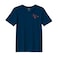 BYFT Threads XL Navy Blue Polycotton T-Shirt - Christmas "Merry Christmas with Snowflakes" Embroidered Design, Premium Holiday Collection