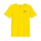 BYFT Threads Medium Yellow Polycotton T-Shirt - Christmas "Merry Christmas with Snowflakes" Embroidered Design, Premium Holiday Collection
