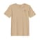 BYFT Threads Large Beige Polycotton T-Shirt - Christmas "Minimal Snowflake Line" Embroidered Design, Premium Holiday Collection