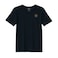 BYFT Threads Large Black Polycotton T-Shirt - Christmas "Minimal Snowflake Line" Embroidered Design, Premium Holiday Collection