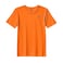 BYFT Threads XL Orange Polycotton T-Shirt - Christmas "Minimal Snowflake Line" Embroidered Design, Premium Holiday Collection