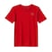 BYFT Threads XXL Red Polycotton T-Shirt - Christmas "Minimal Snowflake Line" Embroidered Design, Premium Holiday Collection