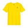 BYFT Threads Medium Yellow Polycotton T-Shirt - Christmas "Minimal Snowflake Line" Embroidered Design, Premium Holiday Collection