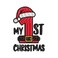 BYFT Threads XXL Beige Polycotton T-Shirt - Christmas "My 1st Christmas" Embroidered Design, Premium Holiday Collection