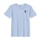 BYFT Threads Medium Sky Blue Polycotton T-Shirt - Christmas "My 1st Christmas" Embroidered Design, Premium Holiday Collection