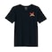 BYFT Threads XL Black Polycotton T-Shirt - Christmas "Peeking Reindeer" Embroidered Design, Premium Holiday Collection