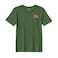 BYFT Threads Medium Forest ELF Green Polycotton T-Shirt - Christmas "Peeking Reindeer" Embroidered Design, Premium Holiday Collection