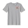 BYFT Threads XXL Grey Polycotton T-Shirt - Christmas "Peeking Reindeer" Embroidered Design, Premium Holiday Collection