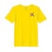 BYFT Threads Large Yellow Polycotton T-Shirt - Christmas "Peeking Reindeer" Embroidered Design, Premium Holiday Collection