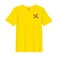 BYFT Threads XXL Yellow Polycotton T-Shirt - Christmas "Peeking Reindeer" Embroidered Design, Premium Holiday Collection