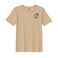 BYFT Threads XL Beige Polycotton T-Shirt - Christmas "Penguin Gift Box" Embroidered Design, Premium Holiday Collection