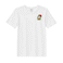 BYFT Threads XL White Polycotton T-Shirt - Christmas "Penguin Gift Box" Embroidered Design, Premium Holiday Collection