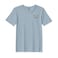BYFT Threads Medium Baby Blue Polycotton T-Shirt - Christmas "Reindeer Face" Embroidered Design, Premium Holiday Collection