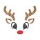 BYFT Threads Medium Black Polycotton T-Shirt - Christmas "Reindeer Face" Embroidered Design, Premium Holiday Collection