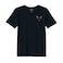 BYFT Threads Medium Black Polycotton T-Shirt - Christmas "Reindeer Face" Embroidered Design, Premium Holiday Collection