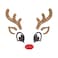 BYFT Threads Large Navy Blue Polycotton T-Shirt - Christmas "Reindeer Face" Embroidered Design, Premium Holiday Collection