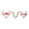 BYFT Threads XXL Beige Polycotton T-Shirt - Christmas "Reindeer Face Trio" Embroidered Design, Premium Holiday Collection