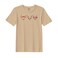 BYFT Threads XXL Beige Polycotton T-Shirt - Christmas "Reindeer Face Trio" Embroidered Design, Premium Holiday Collection