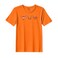 BYFT Threads XL Orange Polycotton T-Shirt - Christmas "Reindeer Face Trio" Embroidered Design, Premium Holiday Collection