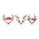 BYFT Threads XL Pomegranate Polycotton T-Shirt - Christmas "Reindeer Face Trio" Embroidered Design, Premium Holiday Collection