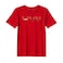 BYFT Threads Large Red Polycotton T-Shirt - Christmas "Reindeer Face Trio" Embroidered Design, Premium Holiday Collection