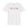 BYFT Threads Medium White Polycotton T-Shirt - Christmas "Reindeer Face Trio" Embroidered Design, Premium Holiday Collection