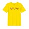 BYFT Threads Medium Yellow Polycotton T-Shirt - Christmas "Reindeer Face Trio" Embroidered Design, Premium Holiday Collection