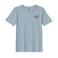 BYFT Threads Large Baby Blue Polycotton T-Shirt - Christmas "Reindeer Face with Bow" Embroidered Design, Premium Holiday Collection