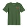 BYFT Threads Medium Forest ELF Green Polycotton T-Shirt - Christmas "Reindeer Face with Bow" Embroidered Design, Premium Holiday Collection
