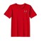 BYFT Threads Medium Red Polycotton T-Shirt - Christmas "Reindeer Face with Bow" Embroidered Design, Premium Holiday Collection