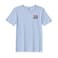 BYFT Threads Medium Sky Blue Polycotton T-Shirt - Christmas "Santas Little Helper" Embroidered Design, Premium Holiday Collection