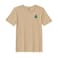 BYFT Threads Medium Beige Polycotton T-Shirt - Christmas "Simple Christmas Tree with Star" Embroidered Design, Premium Holiday Collection