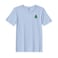 BYFT Threads Large Sky Blue Polycotton T-Shirt - Christmas "Simple Christmas Tree with Star" Embroidered Design, Premium Holiday Collection