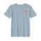 BYFT Threads XL Baby Blue Polycotton T-Shirt - Christmas "Sleeping Reindeer Face" Embroidered Design, Premium Holiday Collection
