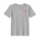 BYFT Threads XL Grey Polycotton T-Shirt - Christmas "Sleeping Reindeer Face" Embroidered Design, Premium Holiday Collection
