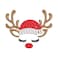 BYFT Threads Medium Red Polycotton T-Shirt - Christmas "Sleeping Reindeer Face" Embroidered Design, Premium Holiday Collection