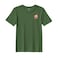BYFT Threads Large Forest ELF Green Polycotton T-Shirt - Christmas "Smiling Christmas Star with Santa Hat" Embroidered Design, Premium Holiday Collection