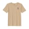 BYFT Threads Medium Beige Polycotton T-Shirt - Christmas "Starry Christmas Tree" Embroidered Design, Premium Holiday Collection