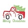 BYFT Threads XL Black Polycotton T-Shirt - Christmas "Vintage Christmas Truck with Tree" Embroidered Design, Premium Holiday Collection