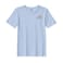 BYFT Threads Medium Sky Blue Polycotton T-Shirt - Christmas "Vintage Christmas Truck with Tree" Embroidered Design, Premium Holiday Collection