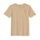 BYFT Threads Large Beige Polycotton T-Shirt - Christmas "Zigzag Christmas Tree" Embroidered Design, Premium Holiday Collection