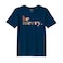 BYFT Threads XL Navy Blue Polycotton T-Shirt - Christmas "Be merry" Printed Design, Premium Holiday Collection