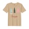 BYFT Threads Large Beige Polycotton T-Shirt - Christmas "Be Unique" Printed Design, Premium Holiday Collection