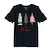 BYFT Threads Large Black Polycotton T-Shirt - Christmas "Be Unique" Printed Design, Premium Holiday Collection