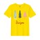 BYFT Threads Large Yellow Polycotton T-Shirt - Christmas "Be Unique" Printed Design, Premium Holiday Collection