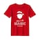 BYFT Threads Medium Red Polycotton T-Shirt - Christmas "Believe in the magic of the season" Printed Design, Premium Holiday Collection