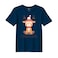 BYFT Threads XL Navy Blue Polycotton T-Shirt - Christmas "Christmas Deer" Printed Design, Premium Holiday Collection