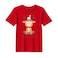 BYFT Threads XXL Red Polycotton T-Shirt - Christmas "Christmas Deer" Printed Design, Premium Holiday Collection