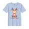 BYFT Threads XL Sky Blue Polycotton T-Shirt - Christmas "Christmas Deer" Printed Design, Premium Holiday Collection